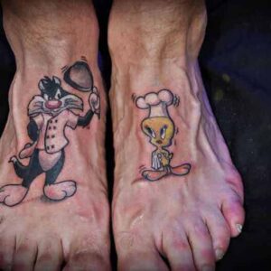 Comic Tattoo Silvester und Tweety