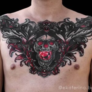 Totenkopf auf Brust Chestpiece